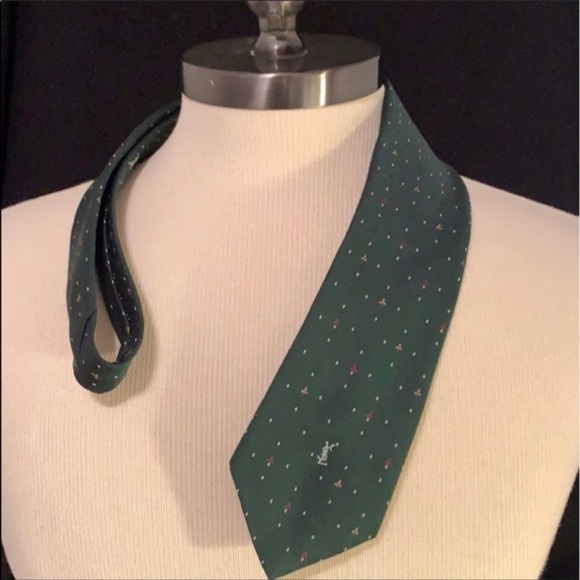 Yves Saint Laurent Other - Vintage Yves Saint Laurent green tie